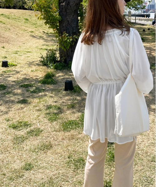 apres jour clair（アプレジュールクレア）の「【apres jour clair】clairカジュアルスタイル３点SET【ZOZOTOWN限定アイテム】（シャツ/ブラウス・レディース・モカ/アイボリー/オフホワイト・X-LARGE/フリー）」の7枚目の写真