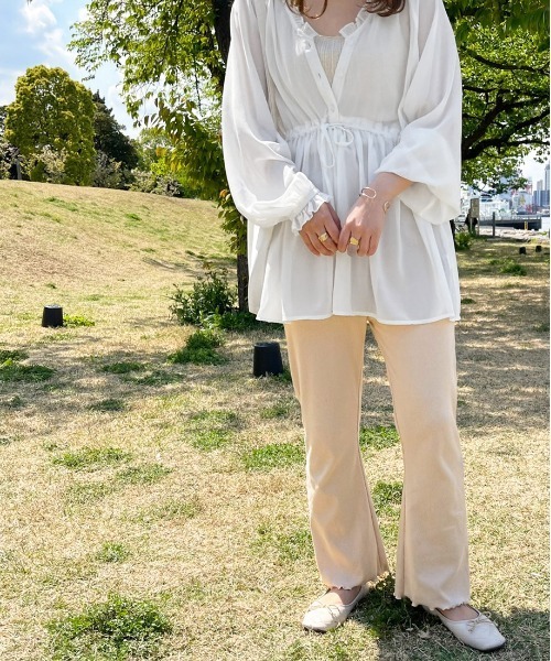 apres jour clair（アプレジュールクレア）の「【apres jour clair】clairカジュアルスタイル３点SET【ZOZOTOWN限定アイテム】（シャツ/ブラウス・レディース・モカ/アイボリー/オフホワイト・X-LARGE/フリー）」の11枚目の写真