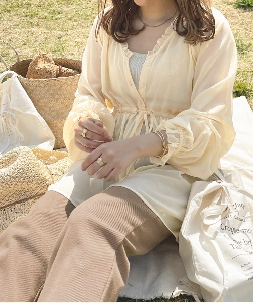 apres jour clair（アプレジュールクレア）の「【apres jour clair】clairカジュアルスタイル３点SET【ZOZOTOWN限定アイテム】（シャツ/ブラウス・レディース・モカ/アイボリー/オフホワイト・X-LARGE/フリー）」の16枚目の写真