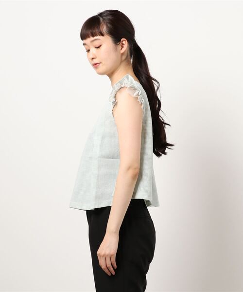 flower(フラワー)の「フラップチュールトップ2(Tシャツ/カットソー・レディース・ブラック/ベージュ/ホワイト/グリーン・FREE)」の5枚目の写真