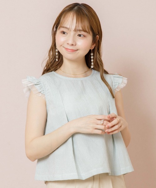 flower(フラワー)の「フラップチュールトップ2(Tシャツ/カットソー・レディース・ブラック/ベージュ/ホワイト/グリーン・FREE)」の4枚目の写真