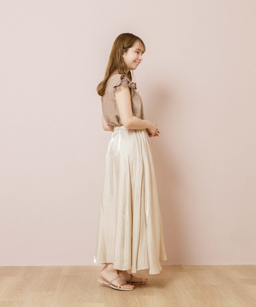 flower(フラワー)の「フラップチュールトップ2(Tシャツ/カットソー・レディース・ブラック/ベージュ/ホワイト/グリーン・FREE)」の19枚目の写真