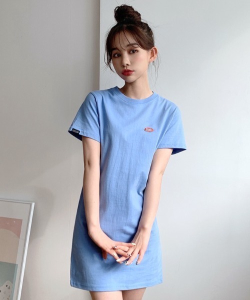 Muah Muah ムーアムーア Signature Wappen Mini One Piece ワッペン ミニ丈ワンピース ワンピース Muahmuah ムーアムーア のファッション通販 Zozotown