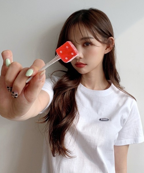 muahmuah(ムーアムーア)の「『muah muah/ムーアムーア』SIGNATURE WAPPEN MINI ONE-PIECE/ワッペン ミニ丈ワンピース(ワンピース・レディース・アイボリー/グレー/ブラック/ホワイト/ライトブルー・FREE)」の6枚目の写真