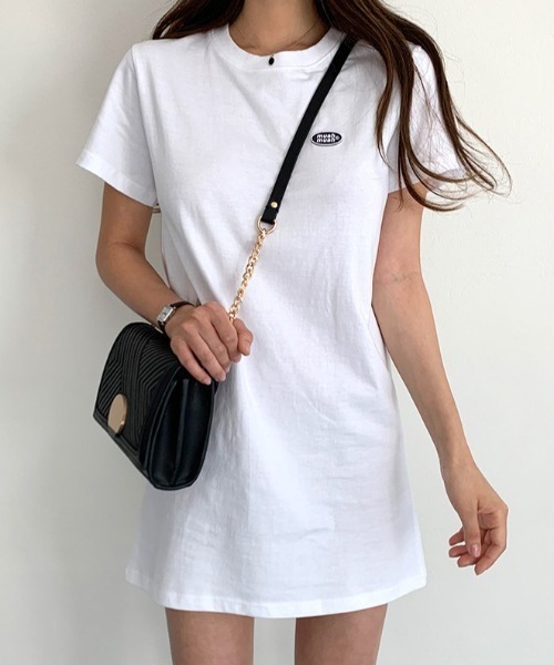 mie ajunar smear onepiece 韓国 muah muah/ムーアムーア』SIGNATURE WAPPEN MINI ONE-PIECE