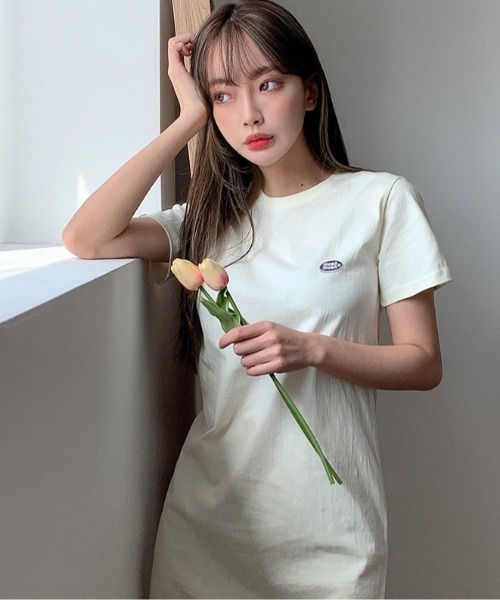 muahmuah(ムーアムーア)の「『muah muah/ムーアムーア』SIGNATURE WAPPEN MINI ONE-PIECE/ワッペン ミニ丈ワンピース(ワンピース・レディース・アイボリー/グレー/ブラック/ホワイト/ライトブルー・FREE)」の16枚目の写真