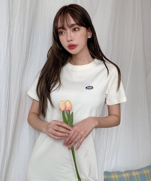 muahmuah(ムーアムーア)の「『muah muah/ムーアムーア』SIGNATURE WAPPEN MINI ONE-PIECE/ワッペン ミニ丈ワンピース(ワンピース・レディース・アイボリー/グレー/ブラック/ホワイト/ライトブルー・FREE)」の17枚目の写真
