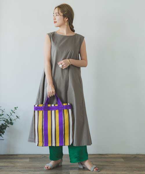 ITEMS URBANRESEARCH（アイテムズ アーバンリサーチ）の「ビニールフリルトート（トートバッグ・レディース・イエロー/レッド・-）」の5枚目の写真