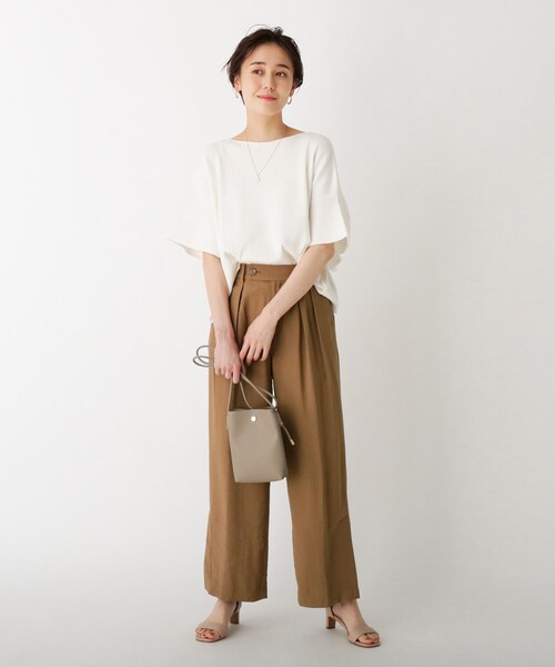 OPAQUE.CLIP（オペークドットクリップ）の「◆CAFFISI ドレープツイル サイドベンツパンツ【WEB限定カラー・サイズ】（その他パンツ・レディース・キャメル/ガンメタ/ブラック系7/サンドベージュ・40/34/38/36/42）」の7枚目の写真