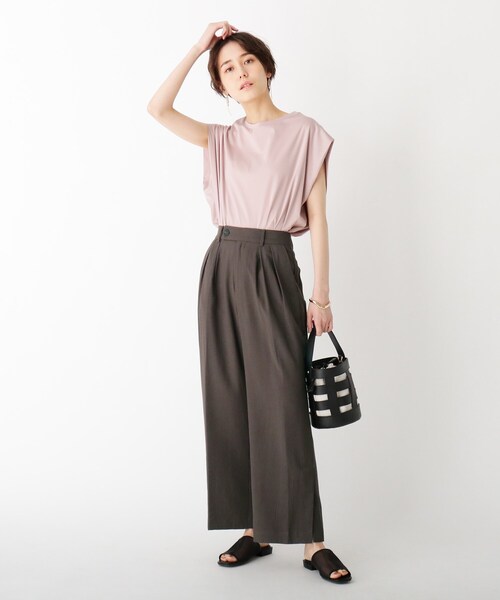 OPAQUE.CLIP（オペークドットクリップ）の「◆CAFFISI ドレープツイル サイドベンツパンツ【WEB限定カラー・サイズ】（その他パンツ・レディース・キャメル/ガンメタ/ブラック系7/サンドベージュ・40/34/38/36/42）」の9枚目の写真