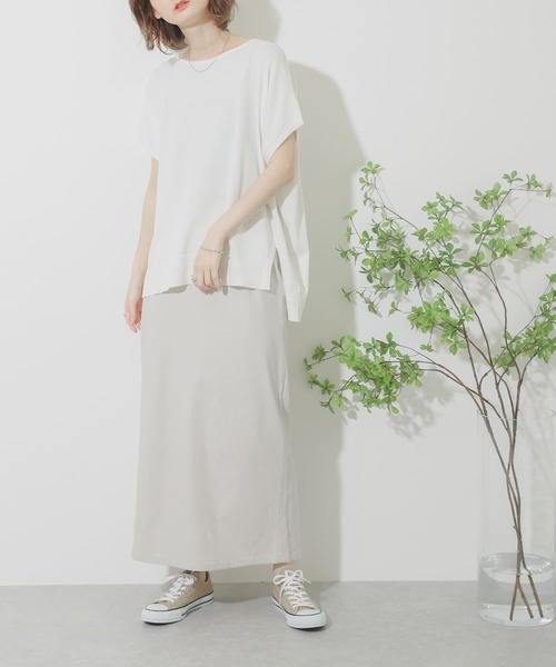 SENSE OF PLACE by URBAN RESEARCH（センスオブプレイスバイアーバンリサーチ）の「フレンチスリーブニットトップ（ニット/セーター・レディース・イエロー/オフホワイト/グレー/ブラウン/ブラック・ONE）」の2枚目の写真