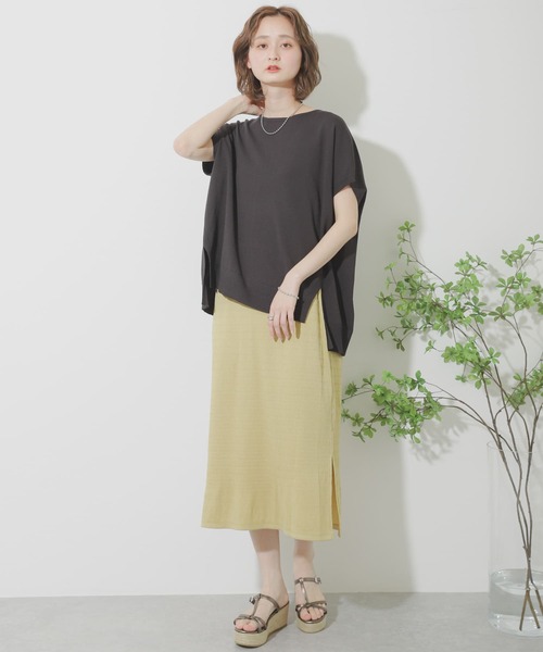 SENSE OF PLACE by URBAN RESEARCH（センスオブプレイスバイアーバンリサーチ）の「フレンチスリーブニットトップ（ニット/セーター・レディース・イエロー/オフホワイト/グレー/ブラウン/ブラック・ONE）」の9枚目の写真