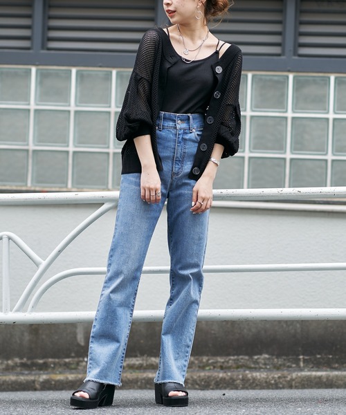 Chico（チコ）の「2wayクルーメッシュカーディガン（カーディガン/ボレロ・レディース・アイボリー/ブラック/ピンク/ライトベージュ・FREE）」の8枚目の写真