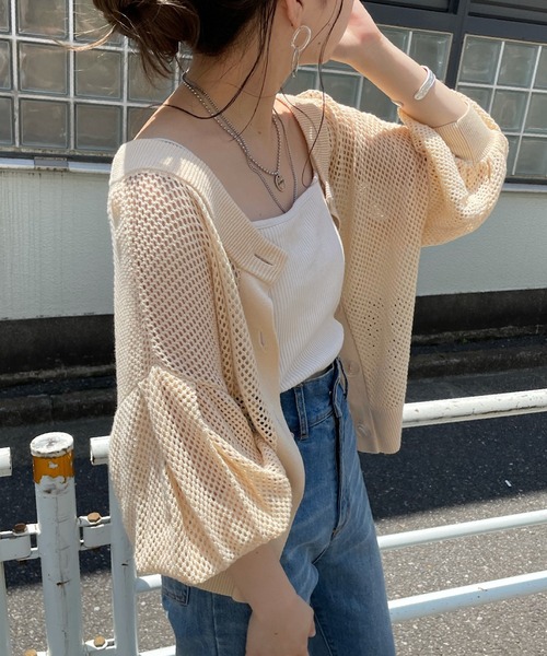 Chico（チコ）の「2wayクルーメッシュカーディガン（カーディガン/ボレロ・レディース・アイボリー/ブラック/ピンク/ライトベージュ・FREE）」の17枚目の写真