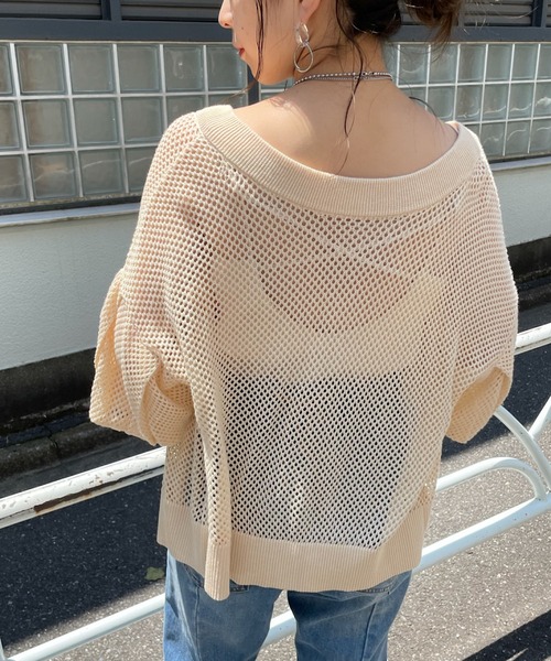 Chico（チコ）の「2wayクルーメッシュカーディガン（カーディガン/ボレロ・レディース・アイボリー/ブラック/ピンク/ライトベージュ・FREE）」の18枚目の写真