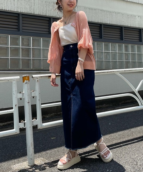 Chico（チコ）の「2wayクルーメッシュカーディガン（カーディガン/ボレロ・レディース・アイボリー/ブラック/ピンク/ライトベージュ・FREE）」の20枚目の写真