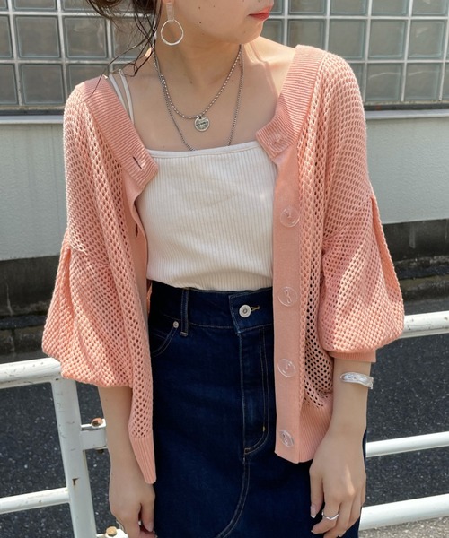 Chico（チコ）の「2wayクルーメッシュカーディガン（カーディガン/ボレロ・レディース・アイボリー/ブラック/ピンク/ライトベージュ・FREE）」の22枚目の写真