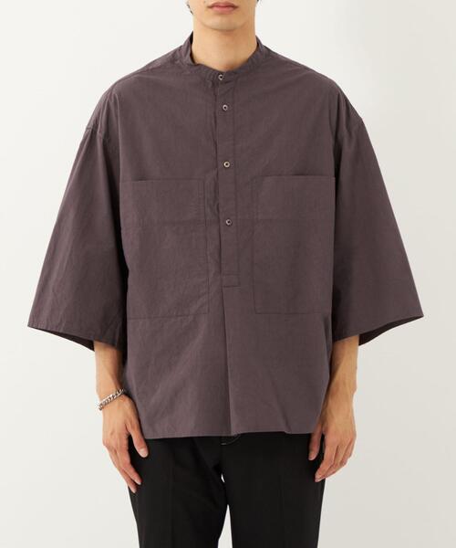 BRACTMENT（ブラクトメント）の「[ ブラクトメント ] BRACTMENT ワッシャー ホスピタルシャツ 5分袖（シャツ/ブラウス・メンズ・オリーブ/パープル・36/38/40）」の3枚目の写真