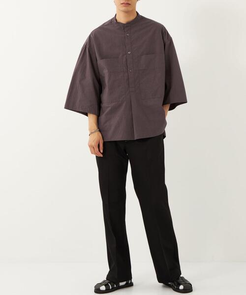BRACTMENT（ブラクトメント）の「[ ブラクトメント ] BRACTMENT ワッシャー ホスピタルシャツ 5分袖（シャツ/ブラウス・メンズ・オリーブ/パープル・36/38/40）」の5枚目の写真