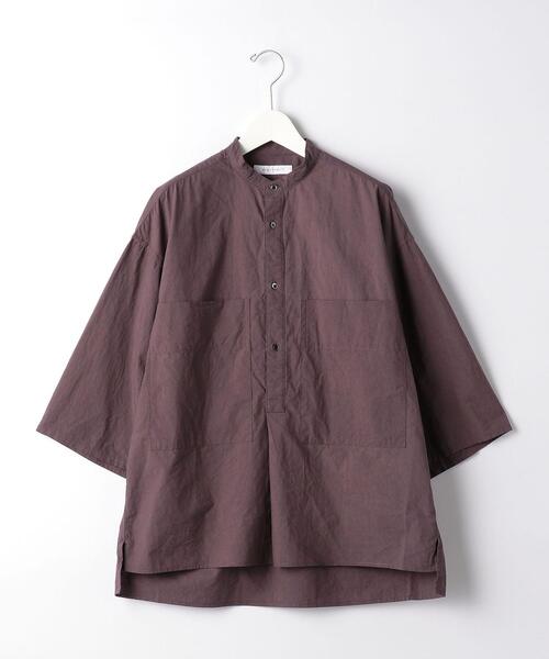 BRACTMENT（ブラクトメント）の「[ ブラクトメント ] BRACTMENT ワッシャー ホスピタルシャツ 5分袖（シャツ/ブラウス・メンズ・オリーブ/パープル・36/38/40）」の6枚目の写真