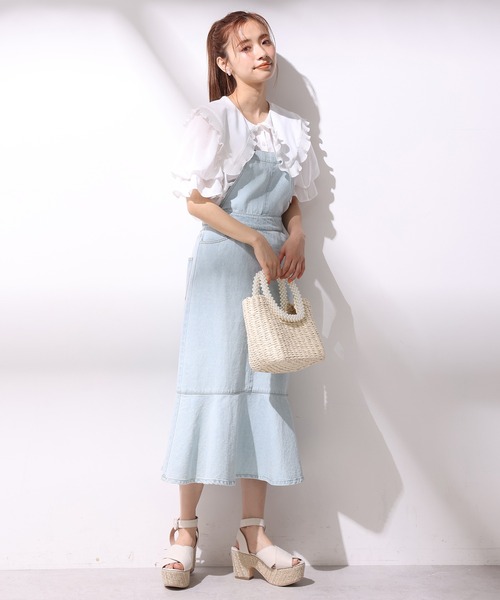 one after another NICE CLAUP（ワンアフターアナザーナイスクラップ）の「プリーツ衿ブラウス（シャツ/ブラウス・レディース・グレー/オフホワイト/モカ/スミクロ・FREE）」の11枚目の写真