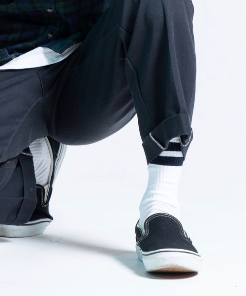 C.E.L.STORE(セルストア)の「NODAL / ノーダル SIGNATURE SOCKS(ソックス/靴下・メンズ・ブルー/チャコール/ホワイト×ネイビー/グリーン/マルチ/オレンジ・LARGE)」の2枚目の写真