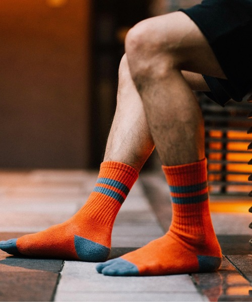 C.E.L.STORE(セルストア)の「NODAL / ノーダル SIGNATURE SOCKS(ソックス/靴下・メンズ・ブルー/チャコール/ホワイト×ネイビー/グリーン/マルチ/オレンジ・LARGE)」の10枚目の写真