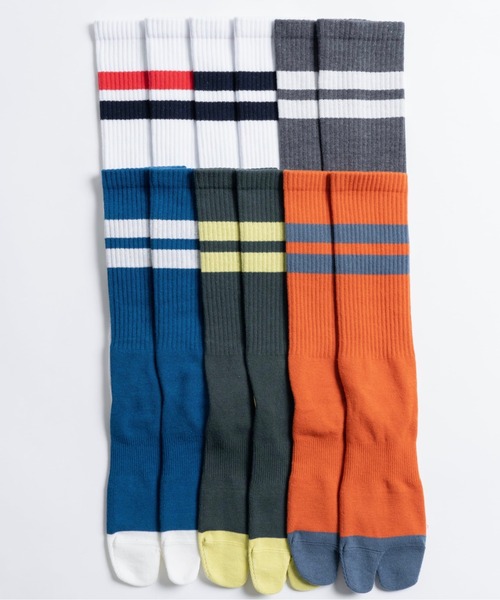 C.E.L.STORE(セルストア)の「NODAL / ノーダル SIGNATURE SOCKS(ソックス/靴下・メンズ・ブルー/チャコール/ホワイト×ネイビー/グリーン/マルチ/オレンジ・LARGE)」の7枚目の写真