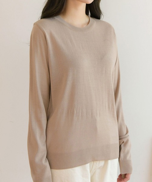 fd style（エフディ スタイル）の「【Chuzchuz】ベーシックラウンドニット（ニット/セーター・レディース・ブラック/ベージュ/オリーブ/ピンク/アイボリー/ブルー系その他・FREE）」の14枚目の写真