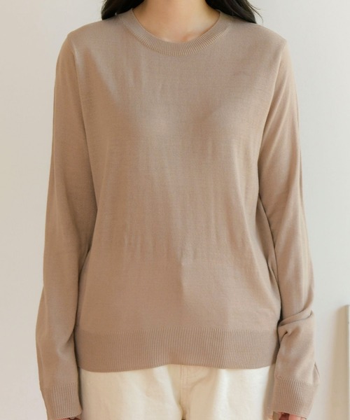 fd style（エフディ スタイル）の「【Chuzchuz】ベーシックラウンドニット（ニット/セーター・レディース・ブラック/ベージュ/オリーブ/ピンク/アイボリー/ブルー系その他・FREE）」の22枚目の写真