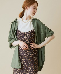 MADEMOISELLE ROPE'（マドモアゼル ロペ）の「<春まで使える>【セットアップ対応】フィブリルミリタリーシャツ（シャツ/ブラウス・レディース）」