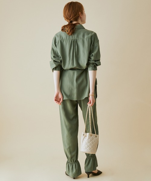 MADEMOISELLE ROPE'（マドモアゼル ロペ）の「<春まで使える>【セットアップ対応】フィブリルミリタリーシャツ（シャツ/ブラウス・レディース・スミクロ/カーキ・38）」の12枚目の写真