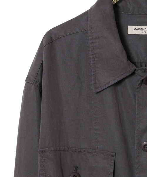 MADEMOISELLE ROPE'（マドモアゼル ロペ）の「<春まで使える>【セットアップ対応】フィブリルミリタリーシャツ（シャツ/ブラウス・レディース・スミクロ/カーキ・38）」の16枚目の写真
