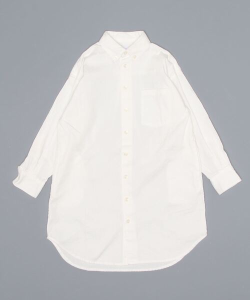 ARCH & LINE（アーチアンドライン）の「ボタンダウン ロングシャツ B/D LONG SHIRT（シャツワンピース・キッズ・ホワイト/ブラック/ストライプ・L/XL/M/S）」の6枚目の写真