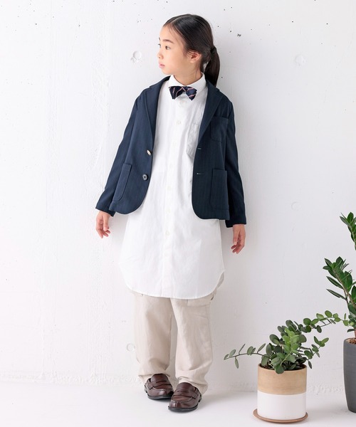 ARCH & LINE（アーチアンドライン）の「ボタンダウン ロングシャツ B/D LONG SHIRT（シャツワンピース・キッズ・ホワイト/ブラック/ストライプ・L/XL/M/S）」の4枚目の写真
