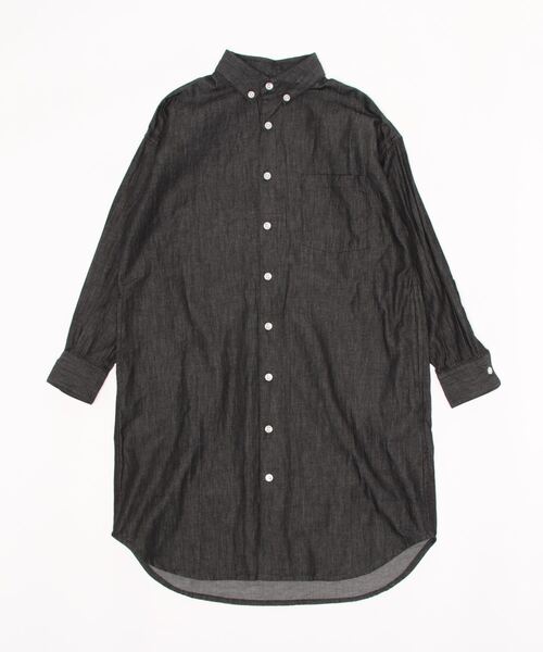 ARCH & LINE（アーチアンドライン）の「ボタンダウン ロングシャツ B/D LONG SHIRT（シャツワンピース・キッズ・ホワイト/ブラック/ストライプ・L/XL/M/S）」の7枚目の写真