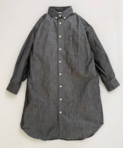 ARCH & LINE（アーチアンドライン）の「ボタンダウン ロングシャツ B/D LONG SHIRT（シャツワンピース・キッズ・ホワイト/ブラック/ストライプ・L/XL/M/S）」の11枚目の写真