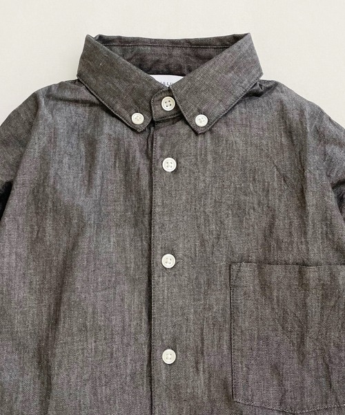 ARCH & LINE（アーチアンドライン）の「ボタンダウン ロングシャツ B/D LONG SHIRT（シャツワンピース・キッズ・ホワイト/ブラック/ストライプ・L/XL/M/S）」の12枚目の写真