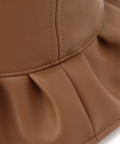 ROPE' PICNIC（ロペピクニック）の「フェイクレザーフリルハット（ハット・レディース・ブラック/キャメル・FREE）」の5枚目の写真