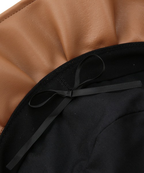 ROPE' PICNIC（ロペピクニック）の「フェイクレザーフリルハット（ハット・レディース・ブラック/キャメル・FREE）」の7枚目の写真