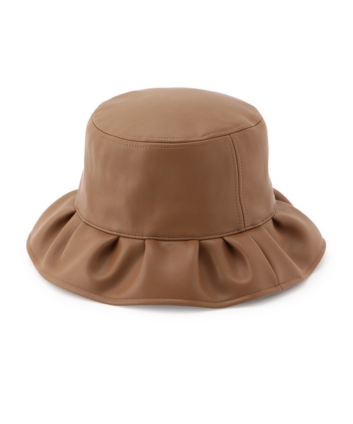ROPE' PICNIC（ロペピクニック）の「フェイクレザーフリルハット（ハット・レディース・ブラック/キャメル・FREE）」の8枚目の写真