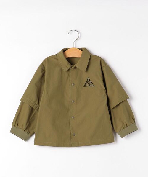 green label relaxing（グリーンレーベルリラクシング）の「TJ タッサー コーチジャケット 100cm-130cm －ウォッシャブル－（その他アウター・キッズ・ブラック/オリーブ・110cm/120cm/130cm）」の2枚目の写真