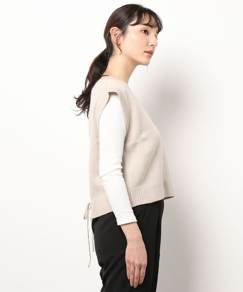 Honeys（ハニーズ）の「レースアップニットベスト（ベスト・レディース・ブラック/ピンク系その他/ベージュ/モカ・L/M/S）」の17枚目の写真