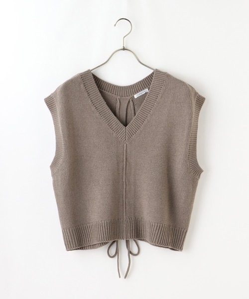 Honeys（ハニーズ）の「レースアップニットベスト（ベスト・レディース・ブラック/ピンク系その他/ベージュ/モカ・L/M/S）」の22枚目の写真