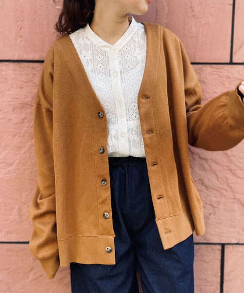 MILLER（ミラー）の「【Miller/ミラー】GLOSTER別注 マックスウェイト ワッフルカーディガン（カーディガン/ボレロ・メンズ・ブラック/ミント/パープル/キャメル・MEDIUM/LARGE）」の6枚目の写真