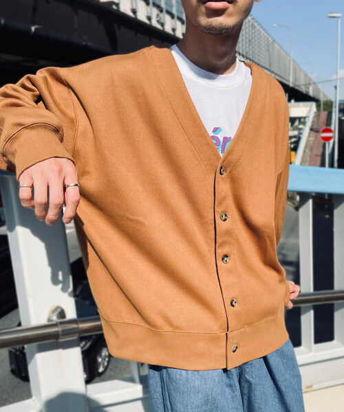 MILLER（ミラー）の「【Miller/ミラー】GLOSTER別注 マックスウェイト ワッフルカーディガン（カーディガン/ボレロ・メンズ・ブラック/ミント/パープル/キャメル・MEDIUM/LARGE）」の7枚目の写真