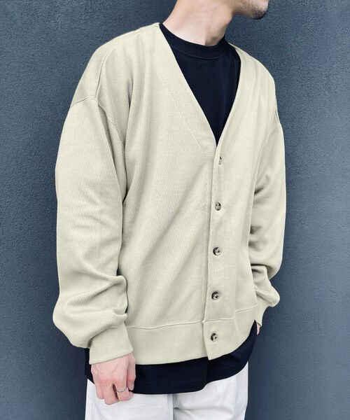 MILLER（ミラー）の「【Miller/ミラー】GLOSTER別注 マックスウェイト ワッフルカーディガン（カーディガン/ボレロ・メンズ・ブラック/ミント/パープル/キャメル・MEDIUM/LARGE）」の15枚目の写真