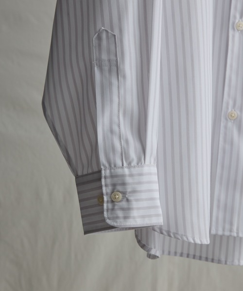 WYM LIDNM(ウィム バイ リドム)の「TENCEL STRIPE WIDE SHIRT(シャツ/ブラウス・メンズ・ホワイト/ブルー/ネイビー/ライトグレー・S/M/L)」の19枚目の写真