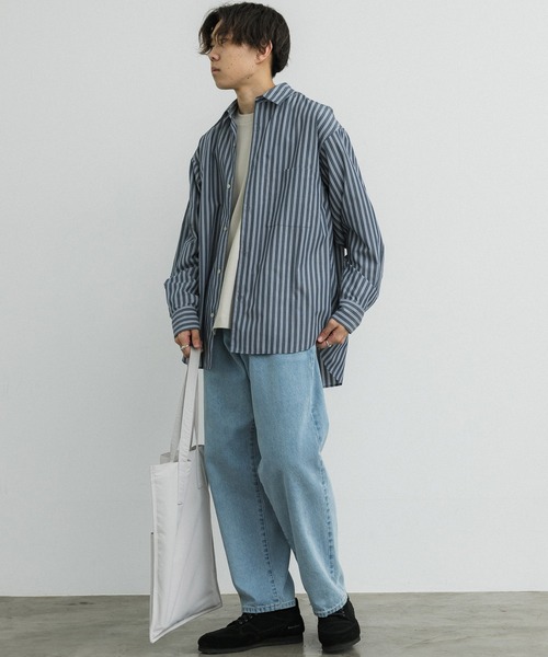 TENCEL STRIPE WIDE SHIRT（シャツ/ブラウス）｜WYM LIDNM（ウィム