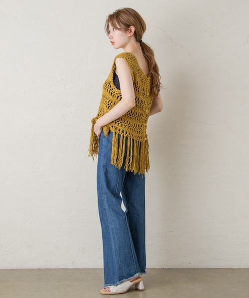 Kastane（カスタネ）の「マクラメ編みハンドベスト（ベスト・レディース・グリーン系その他/オフホワイト/ホワイト系その他・FREE）」の15枚目の写真